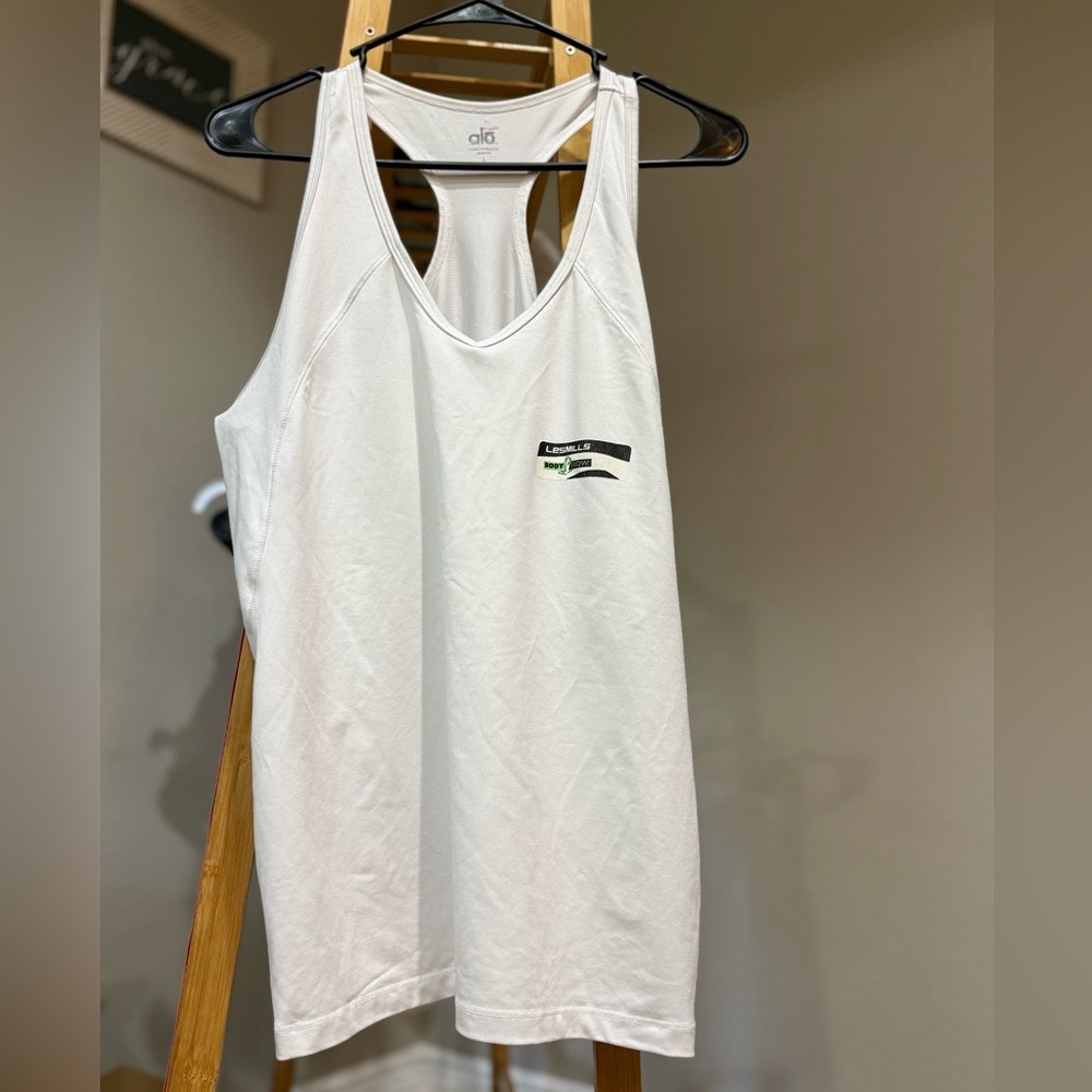 ALO White Tank Top with Lesmills Logo